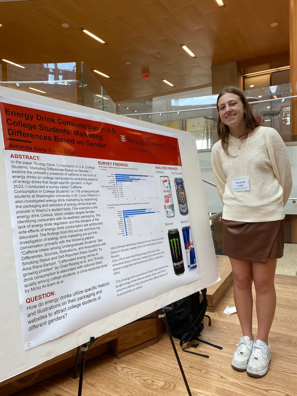 Amanda Gary presents her poster at the symposium