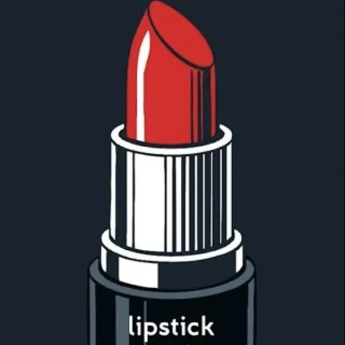 Book cover, tube of red lipstick in the center. "Object Lessons" "lipstick- Eileen G'Sell"