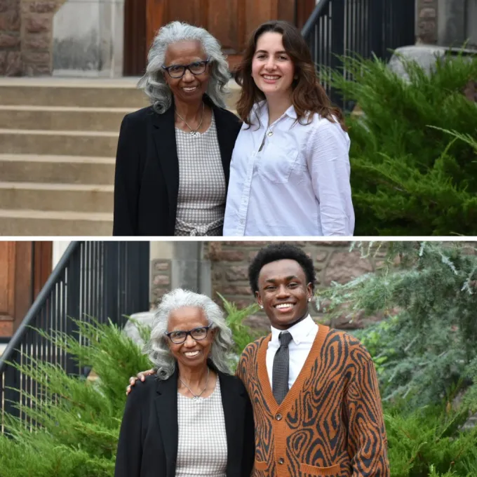 Camille Johson and Izzy Mbatai individually posing with Clara McLeod